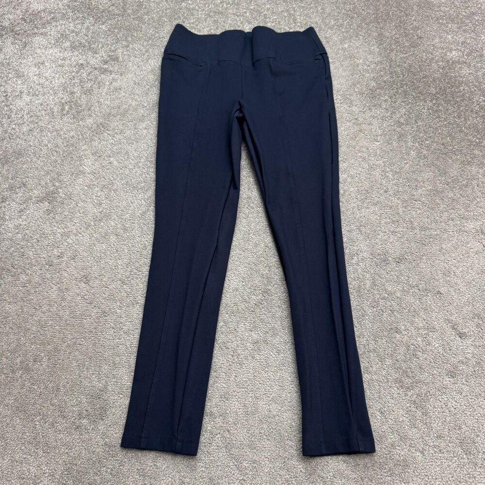 Betabrand Slim Skinny Dress Yoga Pants Womens Large Navy Blue Mid Rise Stretch
